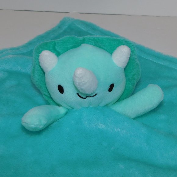 Baby's First Nemcor Blue Triceratops Dinosaur Plush Baby Security Blanket Lovey - Picture 2 of 5